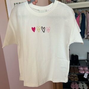 Zara Kids Cream Tee with Heart Trio